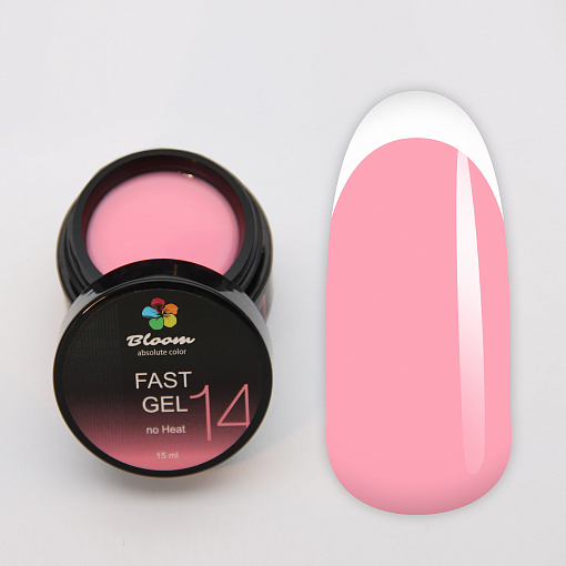 Bloom, Fast gel no heat - гель низкотемпературный №14 (розовый), 15 мл