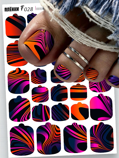Anna Tkacheva, наклейки пленки для педикюра (размер Mini) F028