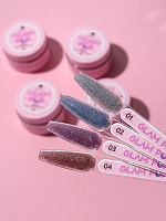 Adricoco, набор №77 светоотражающий жесткий цветной гель для наращивания Glam Pop (4 шт по 15 мл)