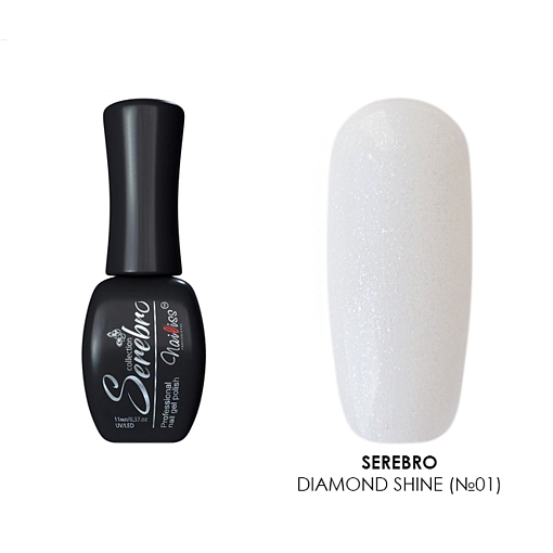 Serebro, гель-лак "Diamond Shine" (№01), 11 мл