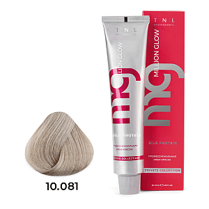 TNL, Million glow Silk protein - крем-краска для волос (10.081 Платин. блонд пастел. ледяной), 60 мл
