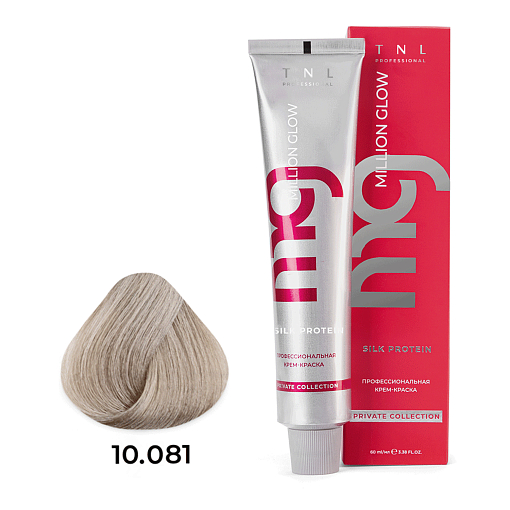TNL, Million glow Silk protein - крем-краска для волос (10.081 Платин. блонд пастел. ледяной), 60 мл