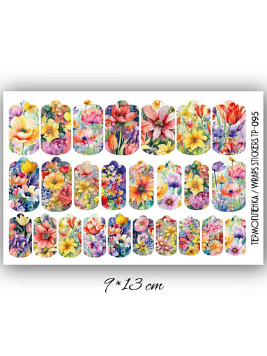 Anna Tkacheva, набор №109 наклейки пленки для дизайна ногтей (цветы, животный принт), 3 шт