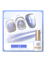 Born Pretty, Sea Blue Cat Magnetic Gel - светоотражающий магнитный гель-лак SB-12, 10 мл