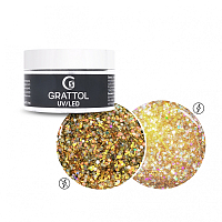 Grattol, Gel Crystal Bright - гель со светоотражающим глиттером №04, 15 мл
