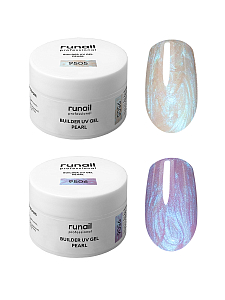 RuNail, набор №65 моделирующий УФ-гель c жемчужным эффектом PEARL (2 оттенка по 15 гр)