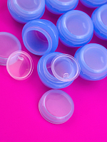 Набор баночек для косметики с крышкой голубые (12 шт по 5 мл)