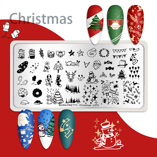 Born Pretty, пластина для стемпинга 12*6 см (BP-L010 Christmas)