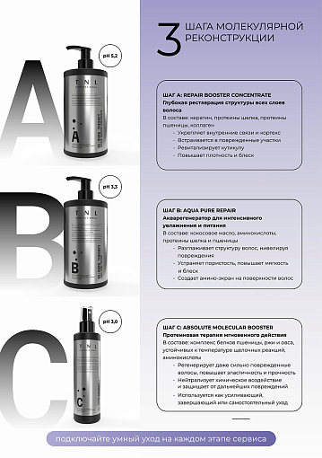 TNL, RE:BORN THERAPY Absolute Molecular Booster - спрей-усилитель для волос (шаг C), 250 мл