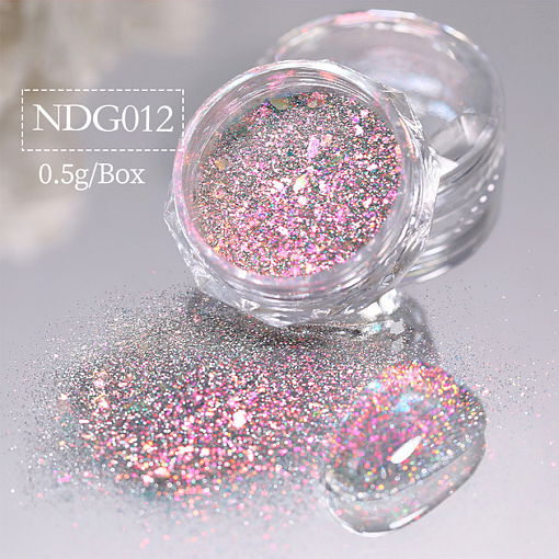 Aurora Reflective Glitter Powder - светоотражающий пигмент для дизайна ногтей G012, 1 шт