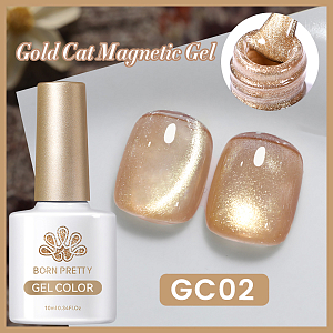 Born Pretty, Gold Cat Magnetic Gel - магнитный гель-лак "кошачий глаз" GC02, 10 мл