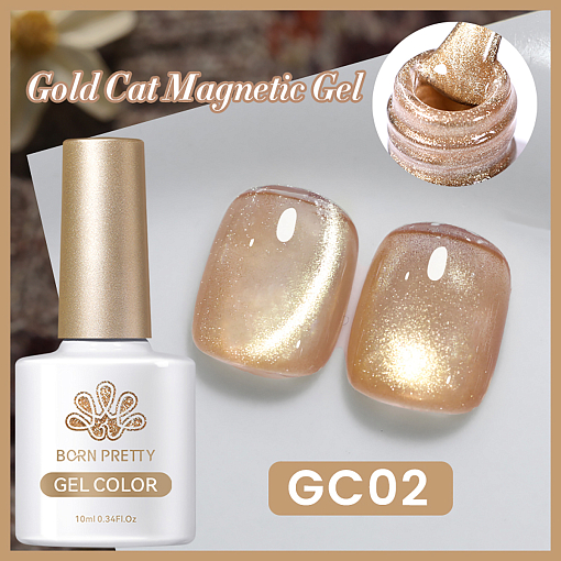 Born Pretty, Gold Cat Magnetic Gel - магнитный гель-лак "кошачий глаз" GC02, 10 мл