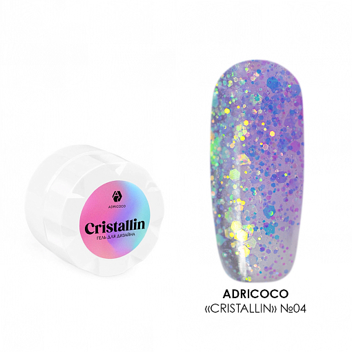 Adricoco, набор гель для дизайна ногтей "Cristallin" (4 оттенка по 5 мл)