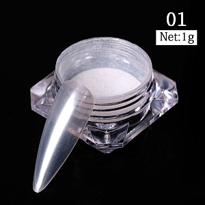 Glitter Chrome Pigment - жемчужная втирка для ногтей №01, 1 шт