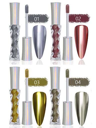 Mirror Effect Nail Powder - жидкий пигмент с эффектом металла №02, 3 гр