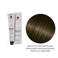 Adricoco, Miss Adri - крем-краска для волос (8.12 Светлый блонд пепельный перламутровый), 100 мл