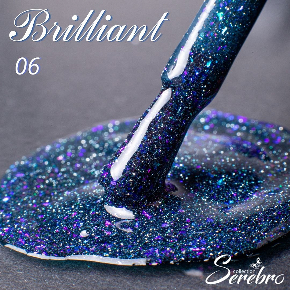 Serebro, гель-лак светоотражающий "Brilliant" №06, 8 мл Serebro, гель-лак светоотражающий "Brilliant" №06, 8 мл