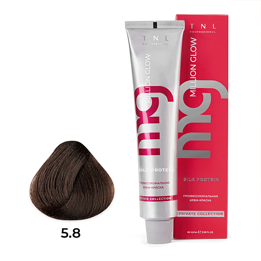 TNL, Million glow Silk protein - крем-краска для волос (5.8 Светлый коричневый шоколадный), 60 мл TNL, Million glow Silk protein - крем-краска для волос (5.8 Светлый коричневый шоколадный), 60 мл