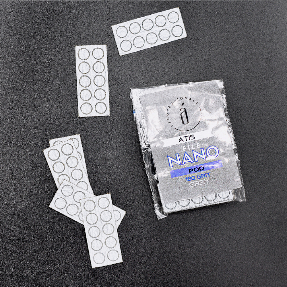 Atis, сменные файлы для педикюрного диска NanoPOD D5 (Gray, 180 грит), 60 шт
