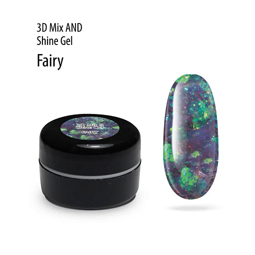 PNB, 3D Mix&Shine Gel - гель для дизайна с блестками и поталью №03 (Фея), 5 мл