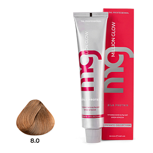 TNL, Million glow Silk protein - крем-краска для волос (8.0 светлый блонд), 100 мл