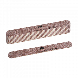TNL, набор пилок для ногтей тонкая 100/180 улучшенное качество (деревян.основа, коричневые), 10 шт