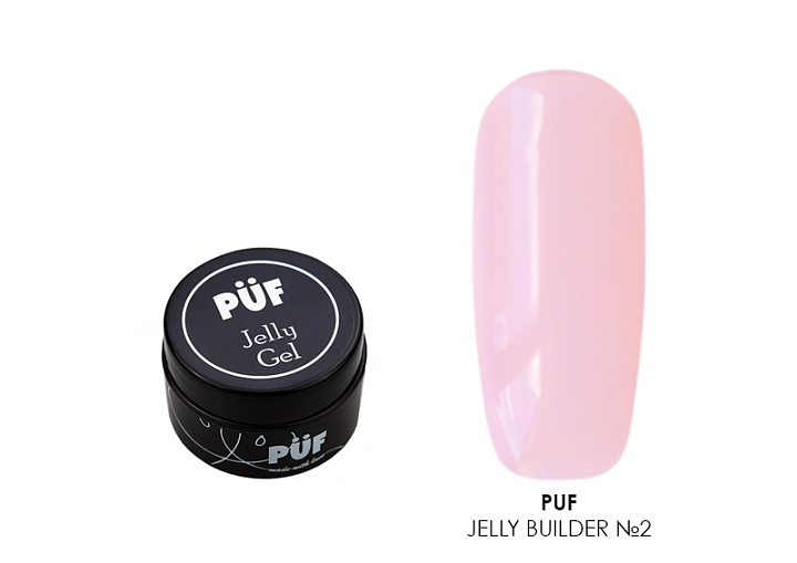Puf, Jelly Builder - гель-желе №2 (pink clear), 15 мл