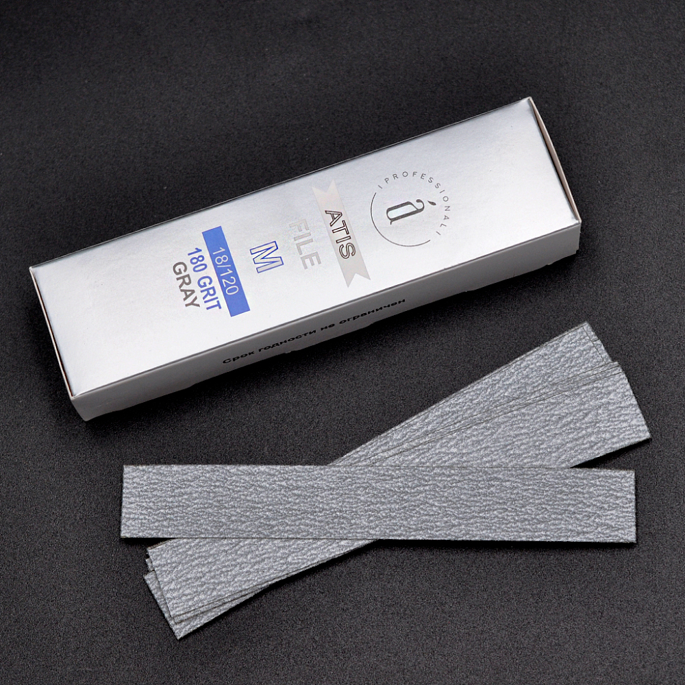 Atis, сменные файлы для пилки-основы M и 18/120 мм (Gray, 180 грит), 50 шт