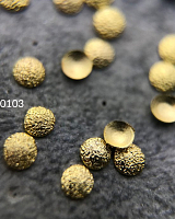 Artex, декор металлический полусферы круглые шлифованные (золото 2 мм)