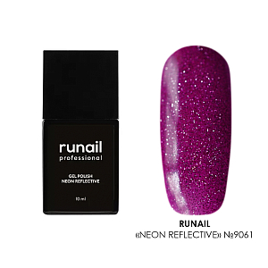 RuNail, гель-лак неоновый светоотражающий №9061, 10 мл