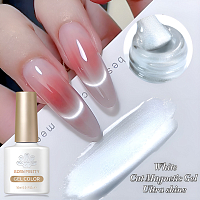 Born Pretty, White Cat Magnetic Gel - магнитный гель-лак "кошачий глаз", 10 мл