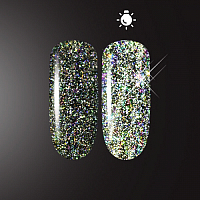 Patrisa nail, Flash Glow - светоотражающий глиттер (Black)