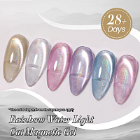 Born Pretty, Rainbow Water Light Cat Magnetic Gel - гель-лак "кошачий глаз" RW-02, 10 мл