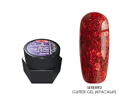 Serebro, гель-лак "Glitter gel" (красный), 5 мл