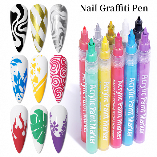 Born Pretty, Nail Art pen - маркер для ногтей 54320-01 (черный)