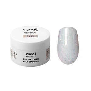 Runail, BUILDER UV GEL MILK DIAMOND - моделирующий УФ-гель светоотражающий №9869, 15 гр