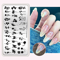 Born Pretty, пластина для стемпинга 12*6 см (FLOWERS-N15)