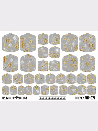 Anna Tkacheva, наклейки пленки для педикюра с фольгой VIP-071