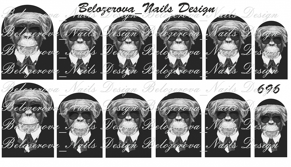 Слайдер-дизайн Belozerova Nails Design на белой пленке (696)