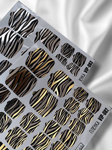 Anna Tkacheva, наклейки пленки для педикюра с фольгой VIP-083