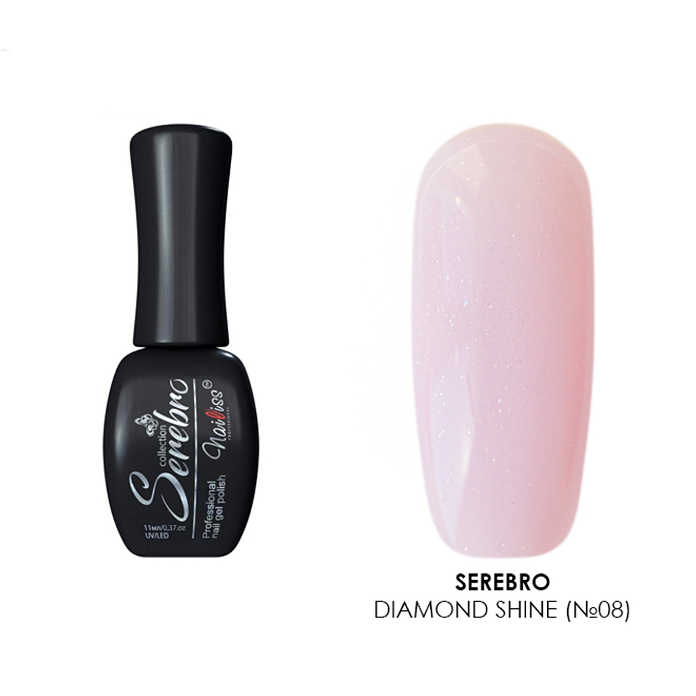 Serebro, гель-лак "Diamond Shine" (№08), 11 мл