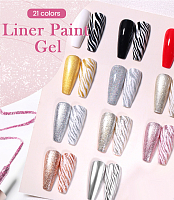 Born Pretty, Pure Color Liner Gel - гель-лак с тонкой кистью для дизайна ногтей L15, 10 мл