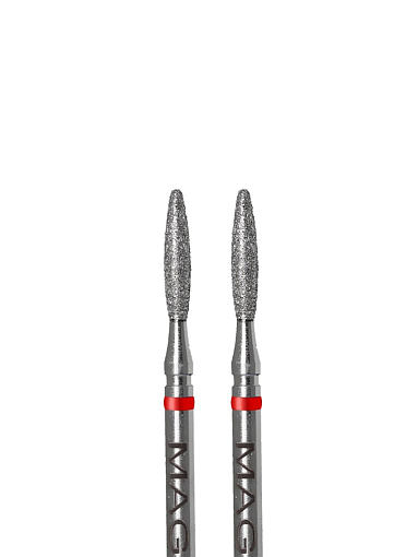 Magic Bits, набор алмазная фреза пламя круглая (2.1 мм, мягкая), 2 шт