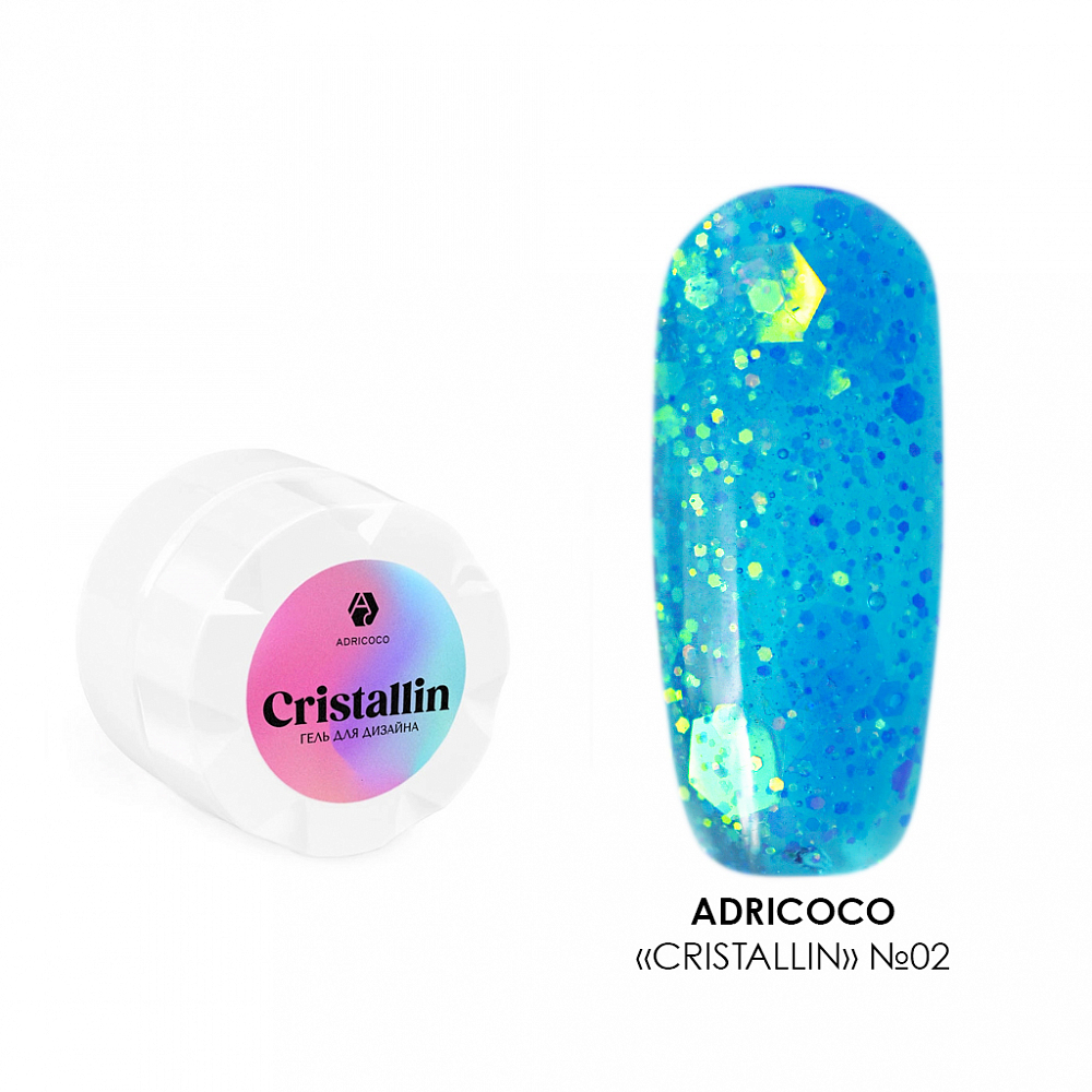 Adricoco, гель для дизайна ногтей "Cristallin" (№02), 5 мл