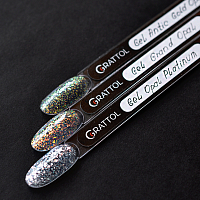 Grattol, Gel Opal Platinum - гель прозрачный с глиттером, 15 мл