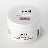 RuNail, BUILDER UV GEL REFLECTIVE DIAMOND 2.0 - моделирующий УФ-гель светоотражающий №9879, 15 гр