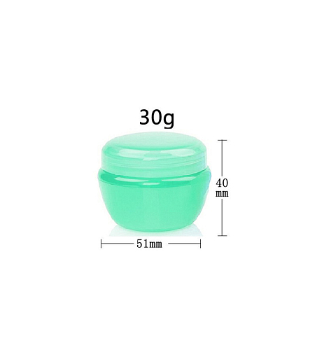 Набор баночек для косметики с крышкой зеленые (12 шт по 30 мл)
