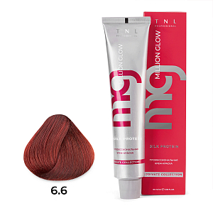 TNL, Million glow Silk protein - крем-краска для волос (6.6 Темный блонд красный), 60 мл