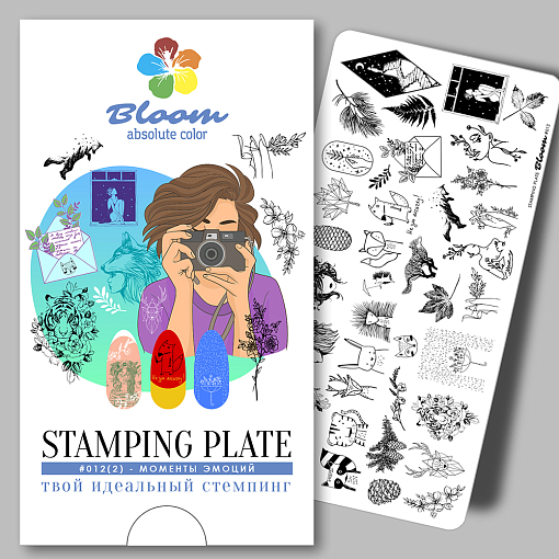 Bloom, пластина для стемпинга №012 (2)