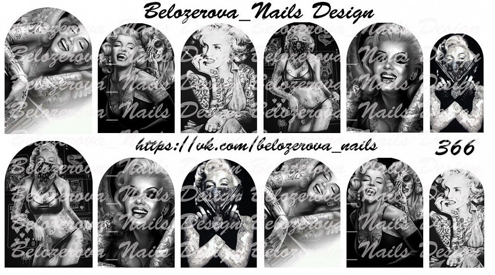 Слайдер-дизайн Belozerova Nails Design на прозрачной пленке (366)